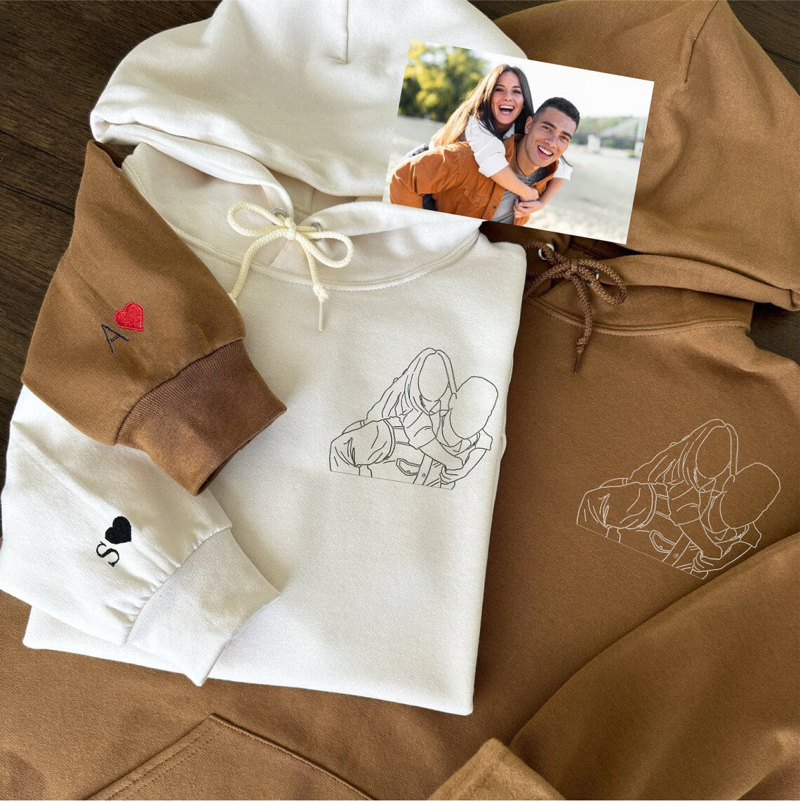Custom Photo Embroidered Sweatshirt – Personalized Portrait Hoodie & T-Shirt for Cherished Memories | Thomler