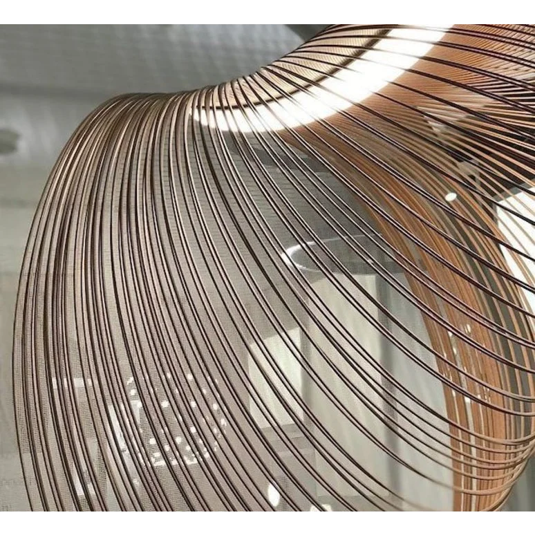 Pendant Light Flexible Plywood 15.7 in Wooden Shade Walnut Hanging Ceiling Lamp Dining Living Room Modern Scandinavian | Thomler