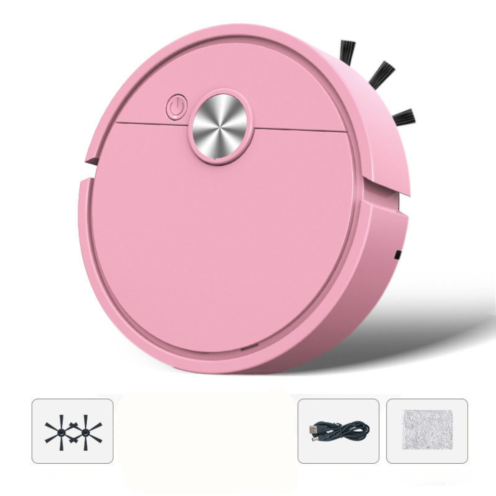 Compact Robotic Floor Cleaner with Triple-Action Design – Dry Pickup, Dust Removal & Damp Mopping for Hard Floors – Rechargeable Battery | Thomler