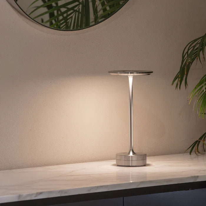 Rechargeable LED Table Lamp Touch Control 4 Brightness Levels Waterproof IP66 Metal Portable Battery Operated for Bedroom Living Room | Thomler