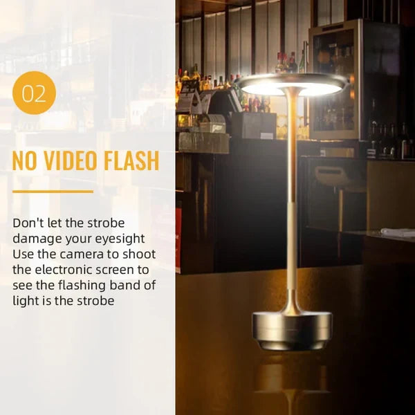 Rechargeable LED Table Lamp Touch Control 4 Brightness Levels Waterproof IP66 Metal Portable Battery Operated for Bedroom Living Room | Thomler