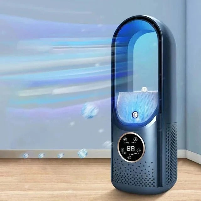 Whisper-Quiet Bladeless Personal Air Cooler for Desk and Bedroom, Portable Compact Desktop Fan with Multiple Speed Settings, Energy-Efficien | Thomler