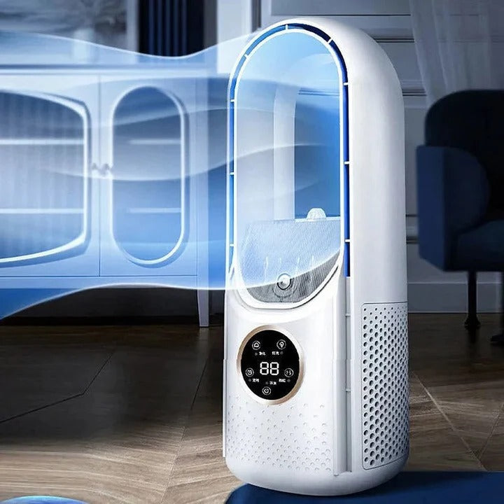 Whisper-Quiet Bladeless Personal Air Cooler for Desk and Bedroom, Portable Compact Desktop Fan with Multiple Speed Settings, Energy-Efficien | Thomler