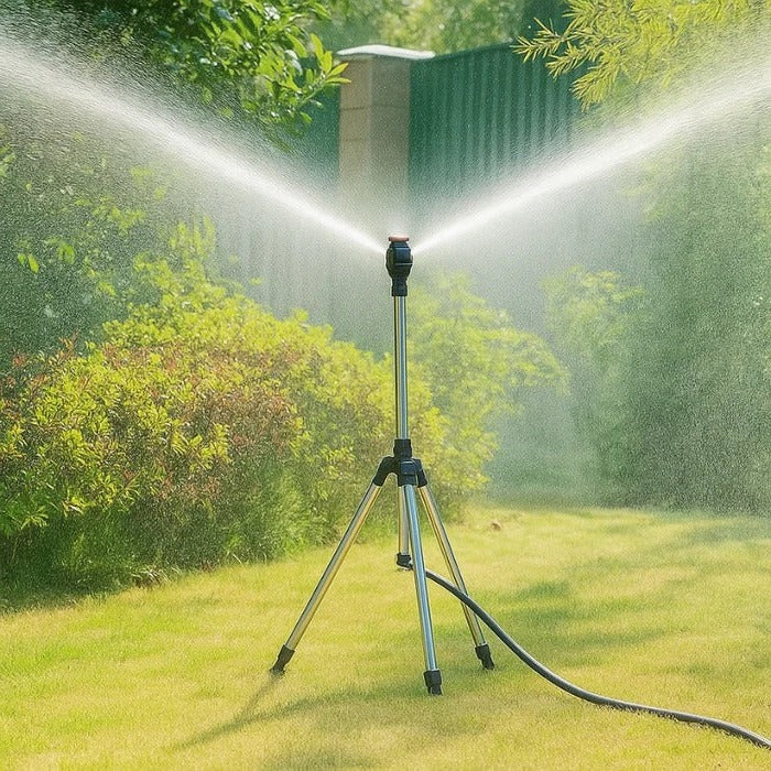 360-Degree Tripod Lawn Sprinkler with Adjustable Height – High-Pressure Rotating Garden Irrigation System for Large Yards & Small Gardens | Thomler