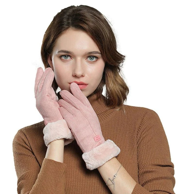Insulated Windproof Gloves with Smart Fingertips for Women | Touch-Compatible Hand Warmers for Cold Weather Commutes Outdoor Activities Dail | Thomler