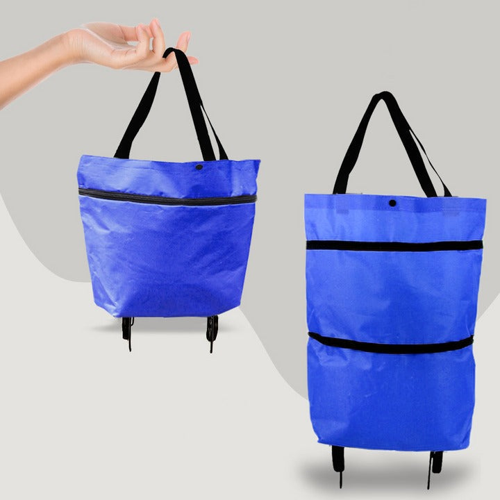 Rolling Cart Tote with Collapsible Frame for Groceries and Laundry – Portable Utility Hauler with Wheels | Thomler