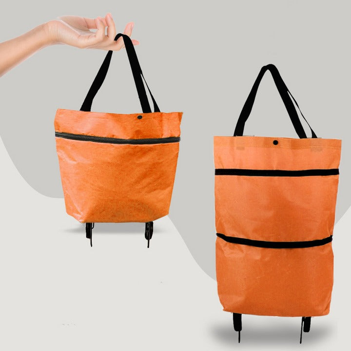 Rolling Cart Tote with Collapsible Frame for Groceries and Laundry – Portable Utility Hauler with Wheels | Thomler