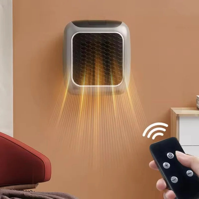 Wall-Mount Space Heater 800W Ceramic Mini Room Warmer with Digital Thermostat Timer for Bedroom Office Dorm | Thomler
