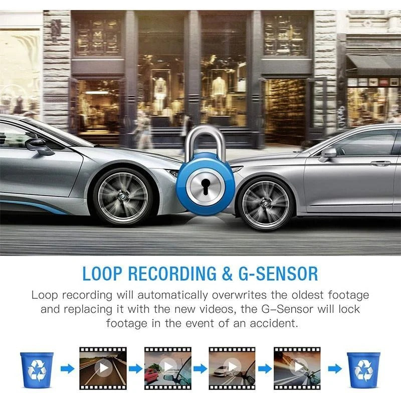 Dual-Camera Vehicle Recording System with Night Vision & Wide-Angle Coverage for Front and Rear | Thomler