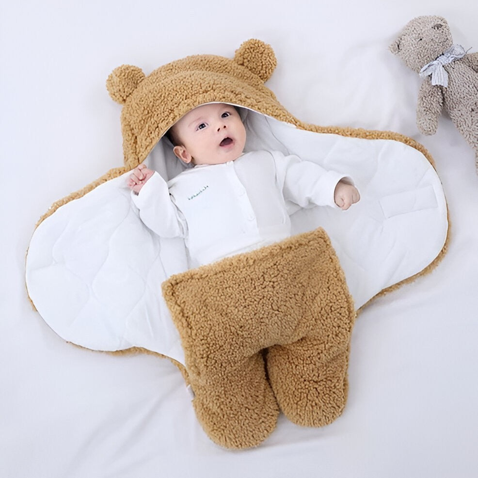 Soft Infant Wrap Blanket for Newborns & Toddlers – Machine Washable Cozy Swaddle for Crib, Stroller & Travel – 4 Colors | Thomler