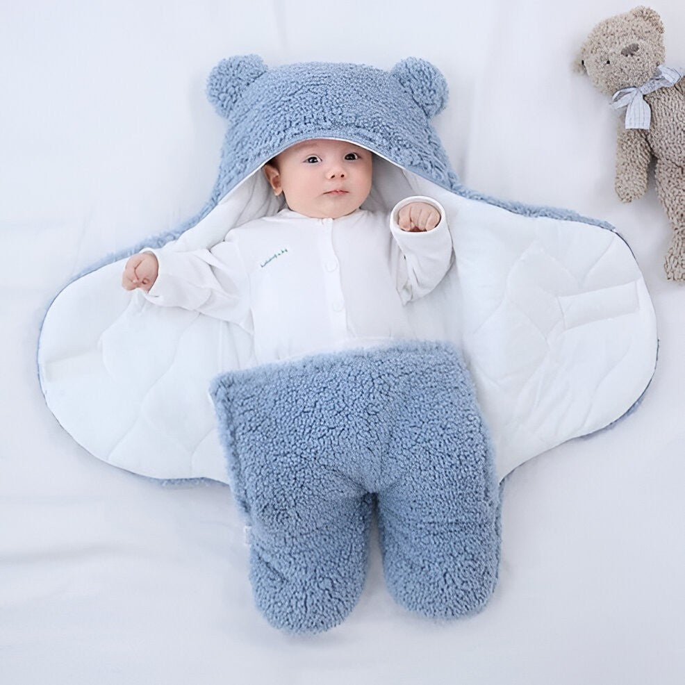 Soft Infant Wrap Blanket for Newborns & Toddlers – Machine Washable Cozy Swaddle for Crib, Stroller & Travel – 4 Colors | Thomler