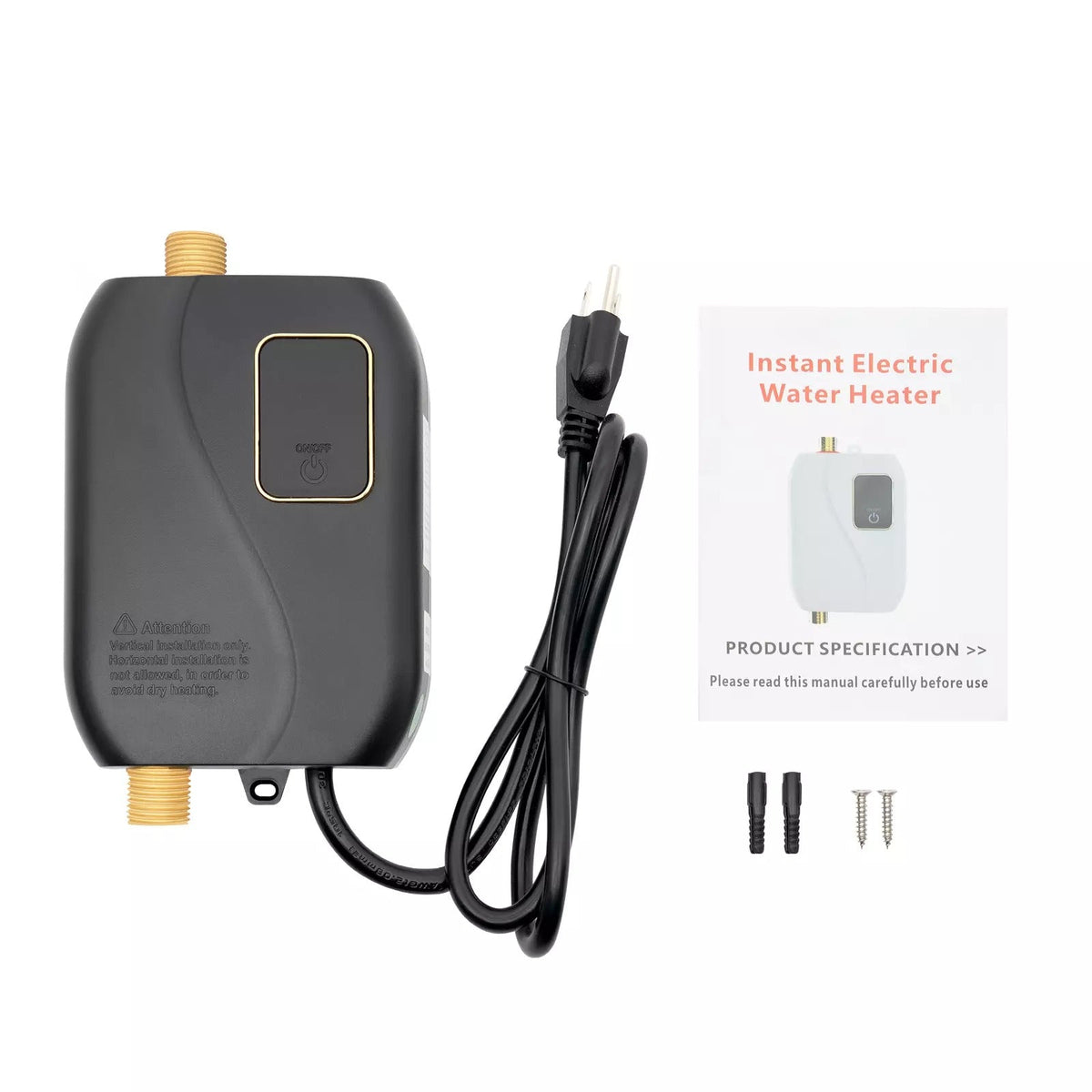 Electric Tankless Water Heater 3000W 110V On-Demand Hot Water System for Bathroom Kitchen Space-Saving Wall-Mount LED Display | Thomler