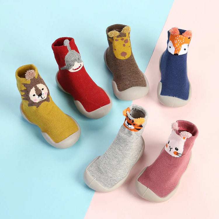 Toddler Grippy Slipper Socks with Anti-Slip Soles & Animal Prints for Boys & Girls Infants & Toddlers Indoor Home Wear | Thomler