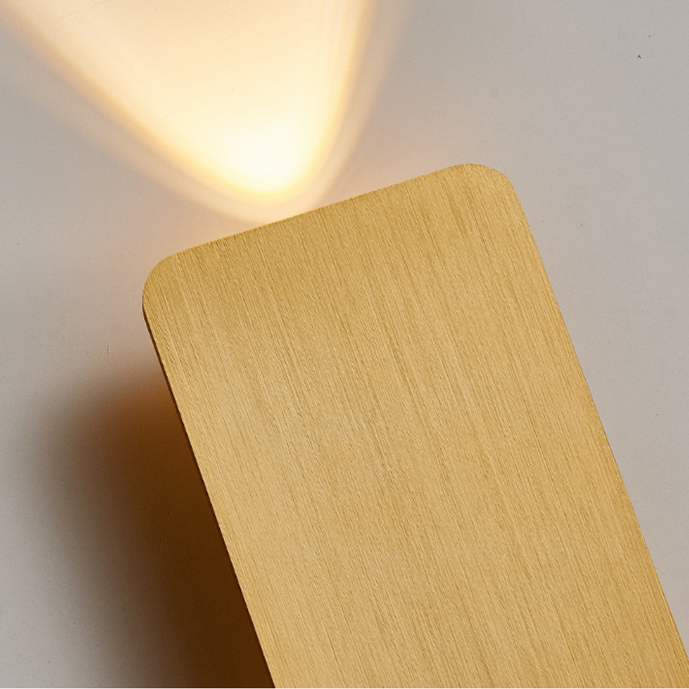 Rectangular Metal Wall Sconce with Warm LED Light for Bedroom & Living Room | Modern Hardwired Fixture in Gold, Black, White, Gray & Brown | Thomler