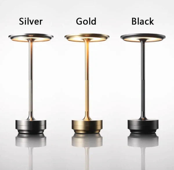 Rechargeable LED Table Lamp Touch Control 4 Brightness Levels Waterproof IP66 Metal Portable Battery Operated for Bedroom Living Room | Thomler
