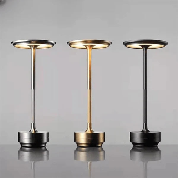 Rechargeable LED Table Lamp Touch Control 4 Brightness Levels Waterproof IP66 Metal Portable Battery Operated for Bedroom Living Room | Thomler