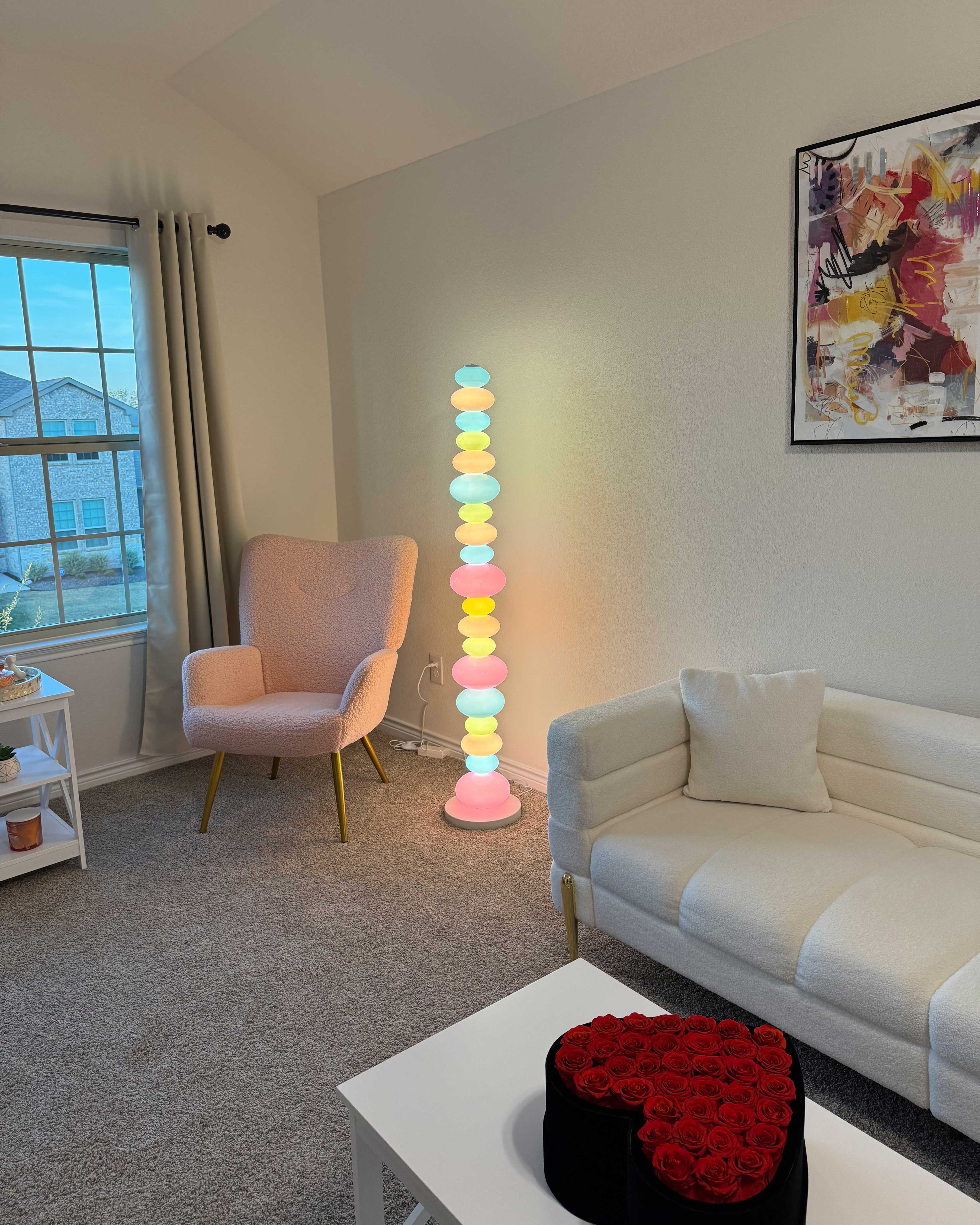 Floor Lamp Acrylic Candy Column 63 in Decorative Living Room Bedroom Lighting Accent | Thomler