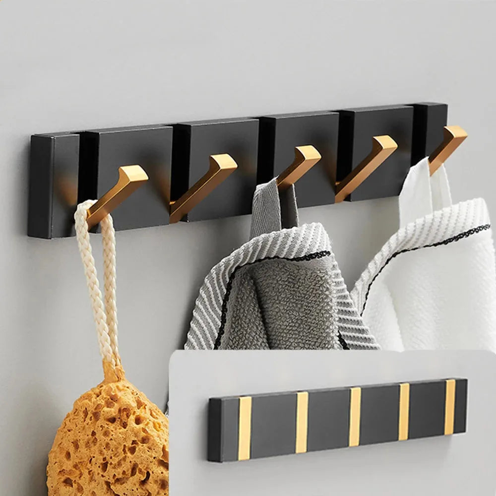 Space-Saving Folding Wall Hook | Stainless Steel Heavy Duty Coat Hook for Bathroom Towels, Bedroom Closet & Entryway | Modern Minimalist | Thomler
