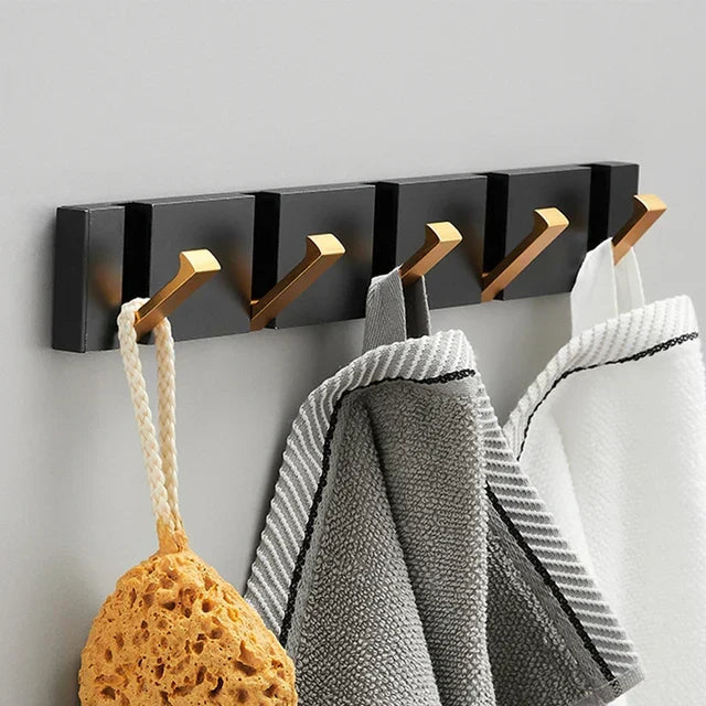 Space-Saving Folding Wall Hook | Stainless Steel Heavy Duty Coat Hook for Bathroom Towels, Bedroom Closet & Entryway | Modern Minimalist | Thomler