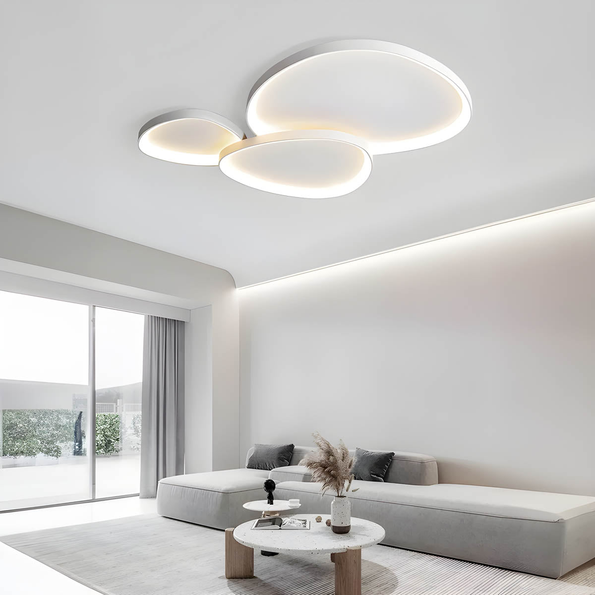 Ceiling Light Iron LED 90.0 cm Black Living Room Bedroom Dimmable Modern Flush Mount Lighting Fixture | Thomler
