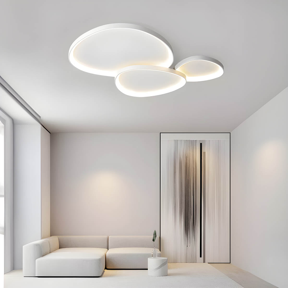 Ceiling Light Iron LED 90.0 cm Black Living Room Bedroom Dimmable Modern Flush Mount Lighting Fixture | Thomler