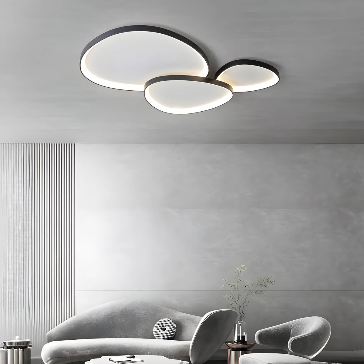 Ceiling Light Iron LED 90.0 cm Black Living Room Bedroom Dimmable Modern Flush Mount Lighting Fixture | Thomler