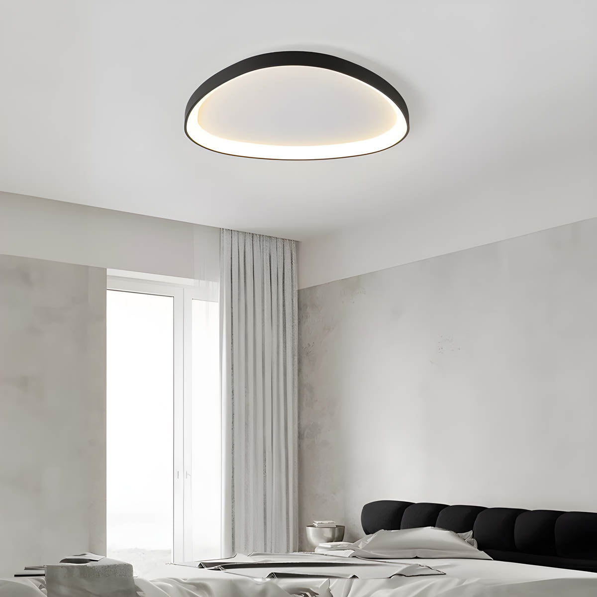 Ceiling Light Iron LED 90.0 cm Black Living Room Bedroom Dimmable Modern Flush Mount Lighting Fixture | Thomler