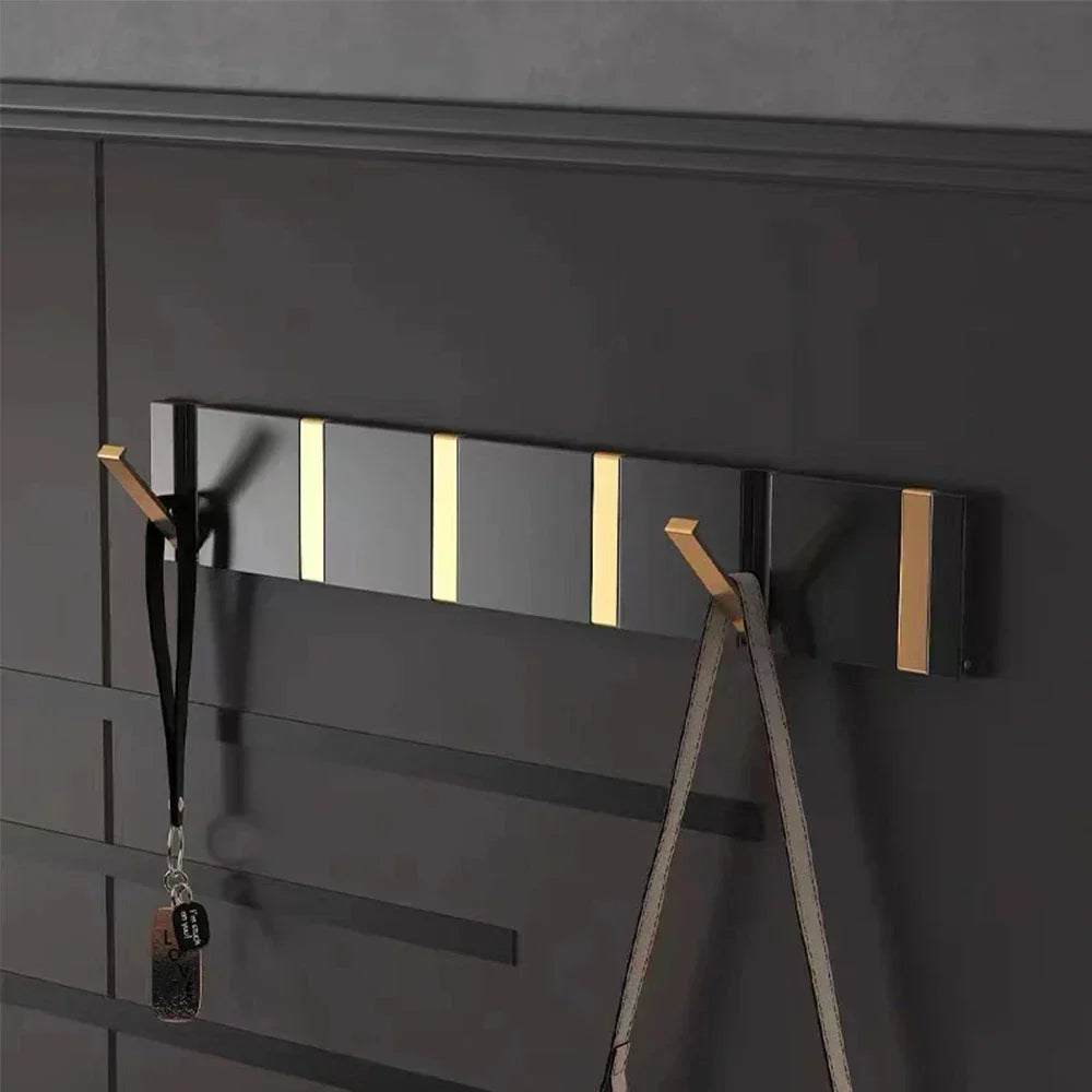Wall Hook Stainless Steel Foldable Black Gold Space Saving Bathroom Hallway Kitchen Coat Towel Rack Organiser | Thomler