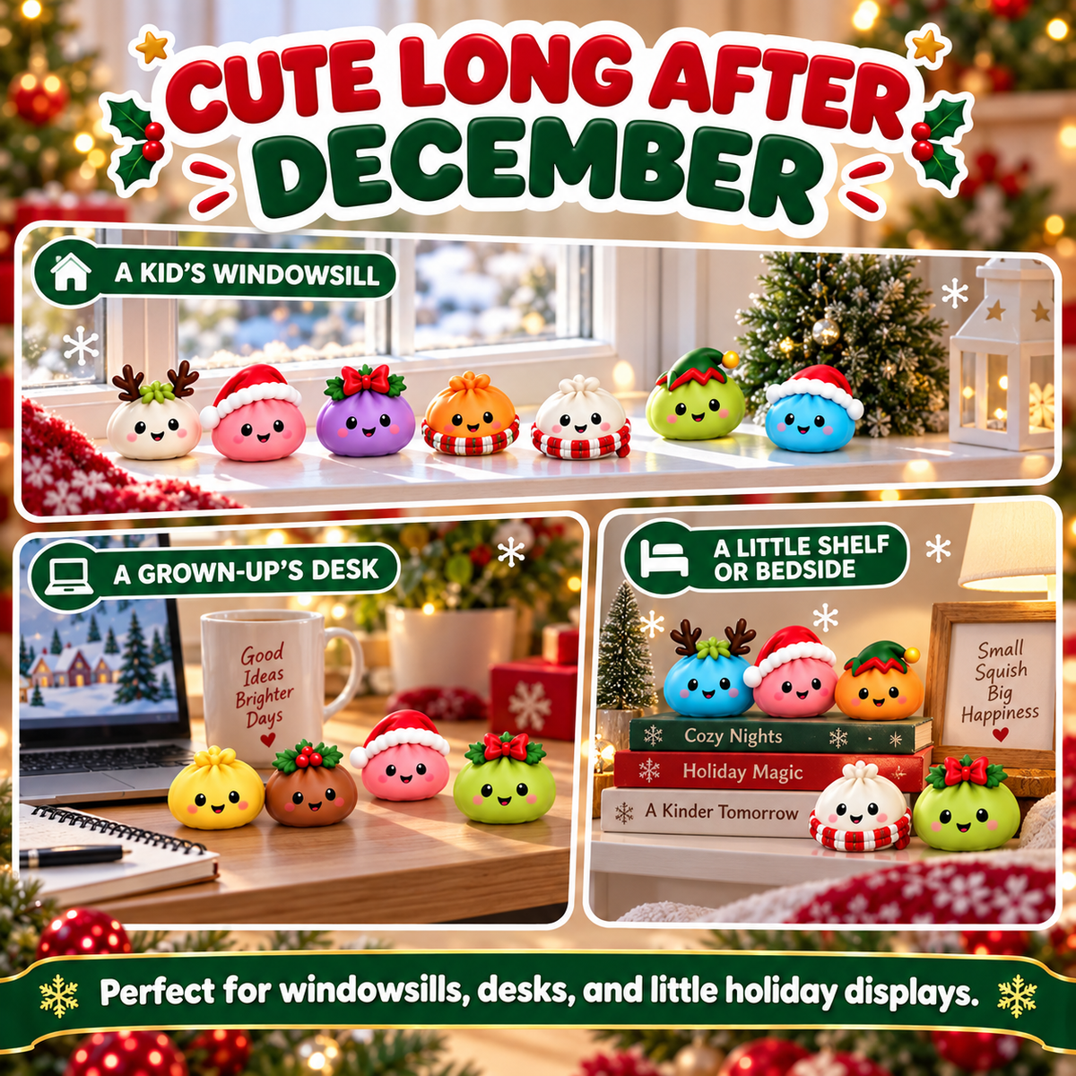 Squishy Toy Advent Calendar – 24 Soft Holiday Dumplings for Kids, Daily Countdown to Christmas, Ages 6+ | Thomler