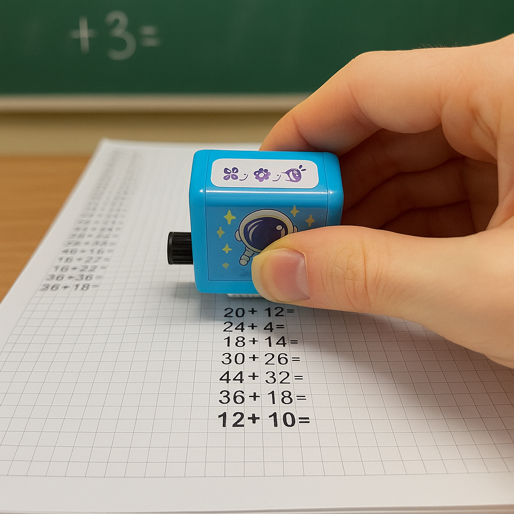 Handheld Arithmetic Stamp Roller for Kids Elementary School Homework Practice & Learning | Thomler