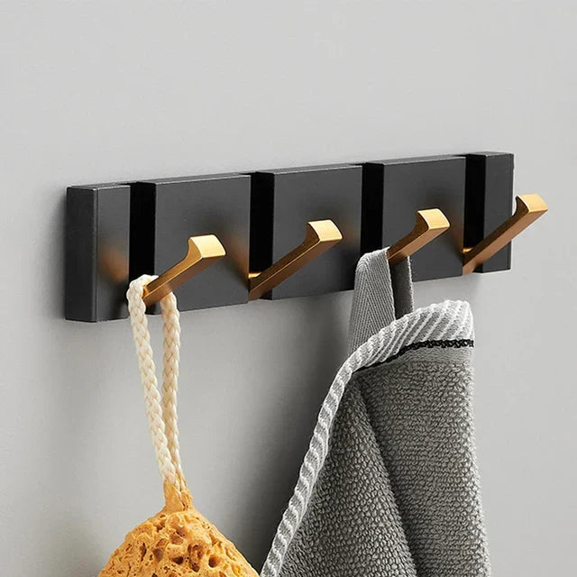 Space-Saving Folding Wall Hook | Stainless Steel Heavy Duty Coat Hook for Bathroom Towels, Bedroom Closet & Entryway | Modern Minimalist | Thomler