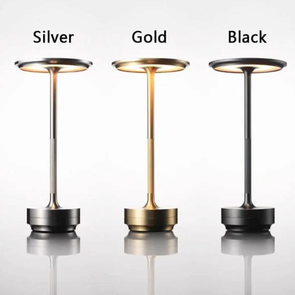 Rechargeable LED Table Lamp Touch Control 4 Brightness Levels Waterproof IP66 Metal Portable Battery Operated for Bedroom Living Room | Thomler