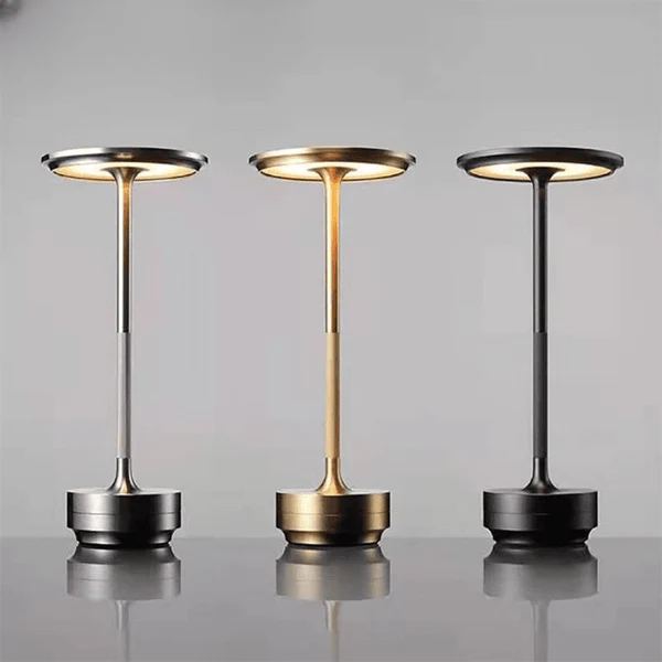 Rechargeable LED Table Lamp Touch Control 4 Brightness Levels Waterproof IP66 Metal Portable Battery Operated for Bedroom Living Room | Thomler