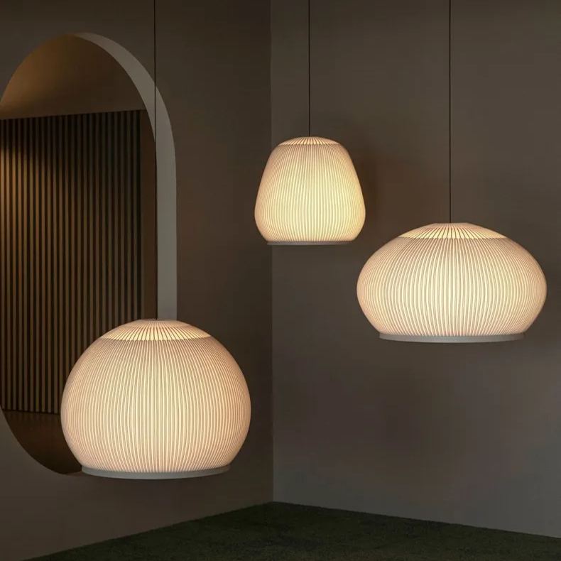 Pendant Light 45.0 cm 17.7" Lycra Beige Dining Room Scandinavian Hanging Ceiling Lamp | Thomler