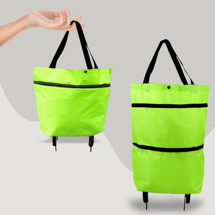 Rolling Cart Tote with Collapsible Frame for Groceries and Laundry – Portable Utility Hauler with Wheels | Thomler