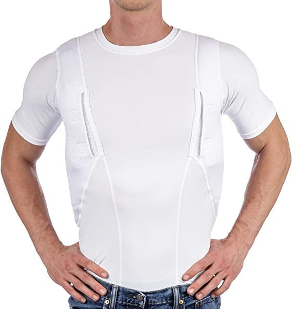 Dual-Pocket Compression Shirt for Ambidextrous Concealed Carry with Built-In Holsters for Men and Women | Thomler