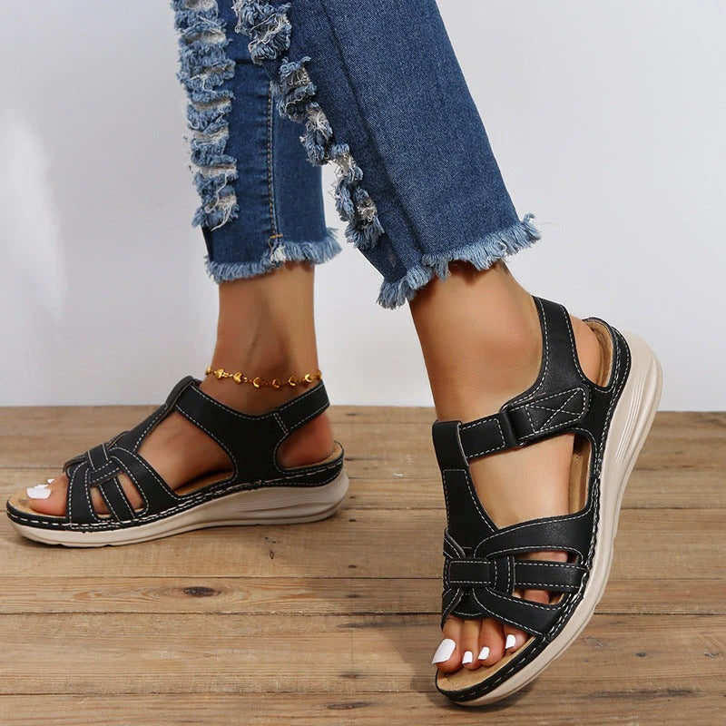 Adjustable Velcro Strap Sandals for Women with Orthopedic Footbed Support for All-Day Comfort | Thomler