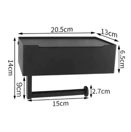 Wall-Mounted Toilet Paper Holder with Storage Shelf – Stainless Steel, Waterproof & Space-Saving Bathroom Organizer for Phone, Wipes & | Thomler