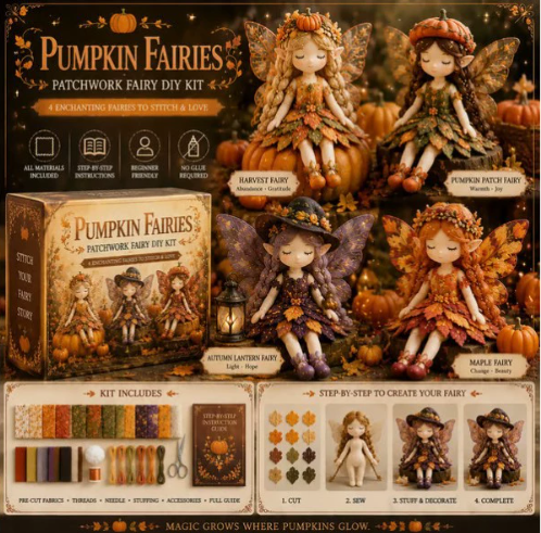 Handmade Fabric Fairy Sewing Craft Kit – 7 Whimsical Designs for Adults & Kids | Thomler