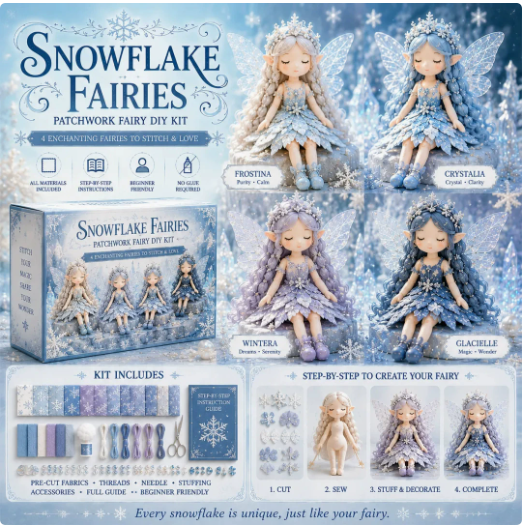 Handmade Fabric Fairy Sewing Craft Kit – 7 Whimsical Designs for Adults & Kids | Thomler