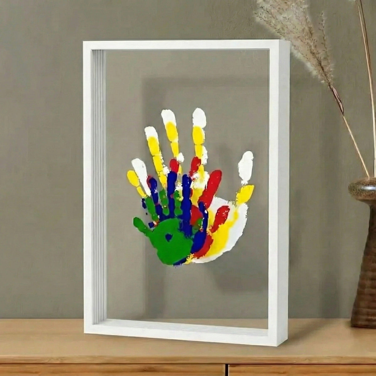 Family Handprint Portrait Kit with Frame – Create Personalized Keepsake Art Together – Easy DIY Memory Craft for Kids & Parents – Complete | Thomler