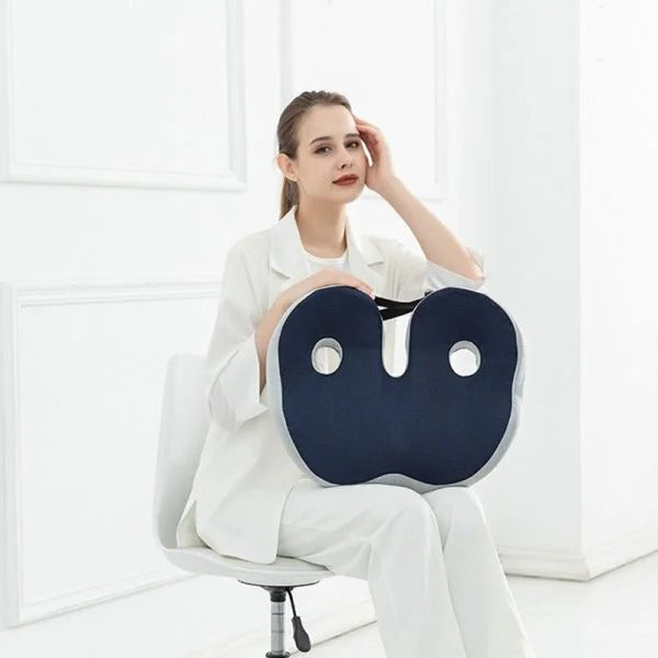 Memory Foam Seat Cushion with Tailbone Cutout for Office Chair, Car & Wheelchair – Ergonomic Support for Lower Back & Hip Pain Relief | Thomler