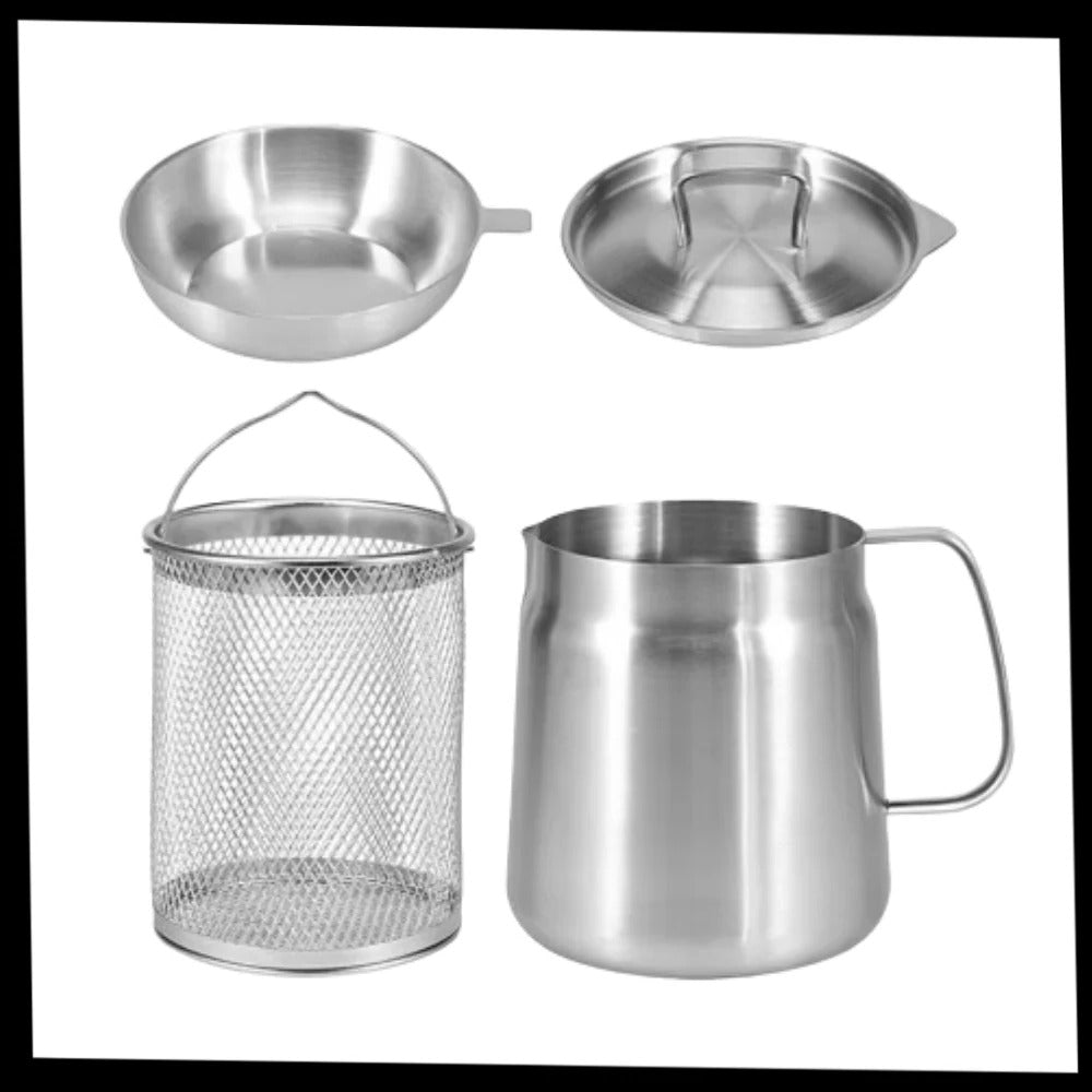 Dual-Function Fry Pot with Integrated Oil Filter for Mess-Free Cooking & Reuse | Thomler