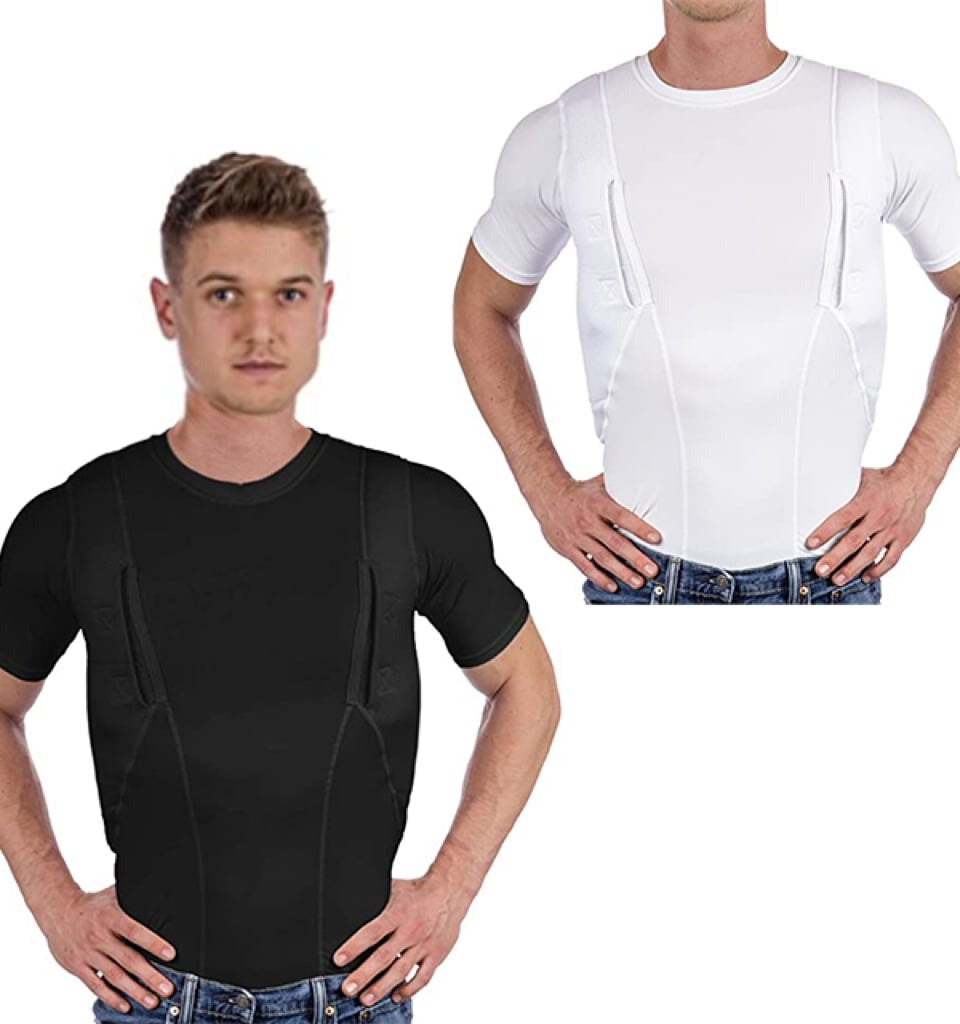Dual-Pocket Compression Shirt for Ambidextrous Concealed Carry with Built-In Holsters for Men and Women | Thomler
