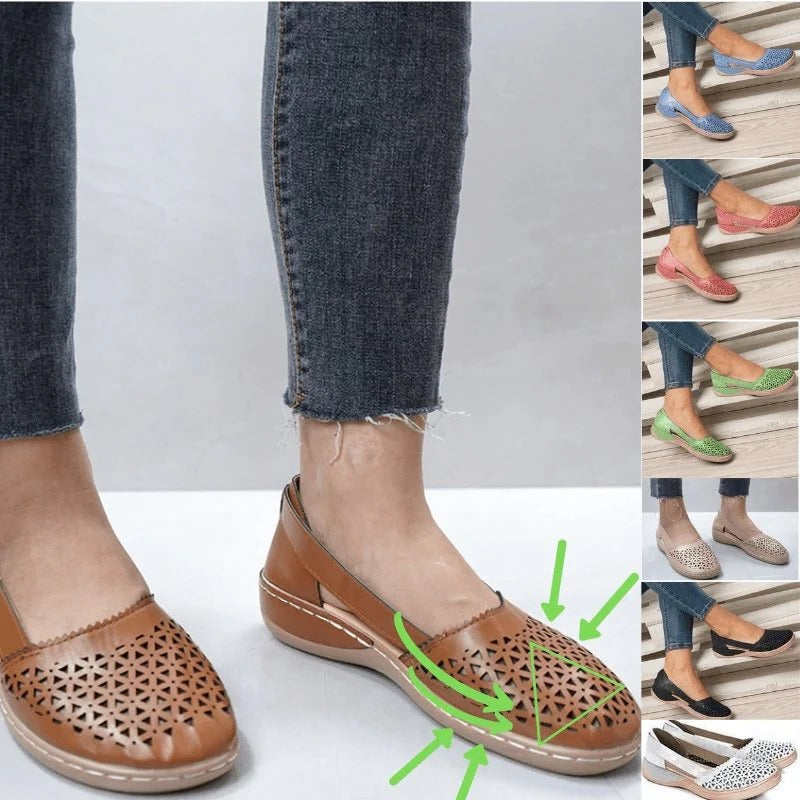 Wide-Fit Ballet Flats for Bunion Relief – Soft Leather Upper with Hidden Heel Support for Comfortable All-Day Wear | Thomler