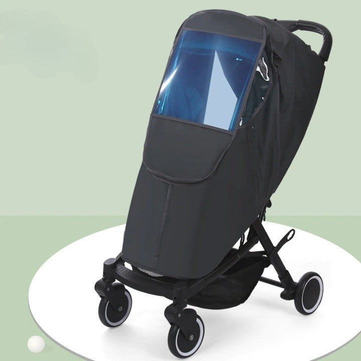 Weather Shield Stroller Cover for Rain & Wind – Clear View Window, Universal Fit Carriage Protector | Thomler