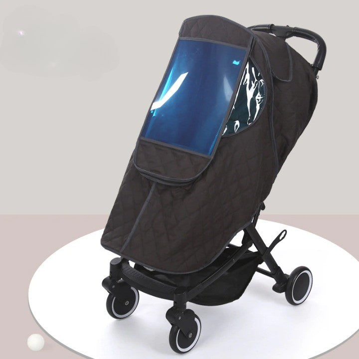 Weather Shield Stroller Cover for Rain & Wind – Clear View Window, Universal Fit Carriage Protector | Thomler