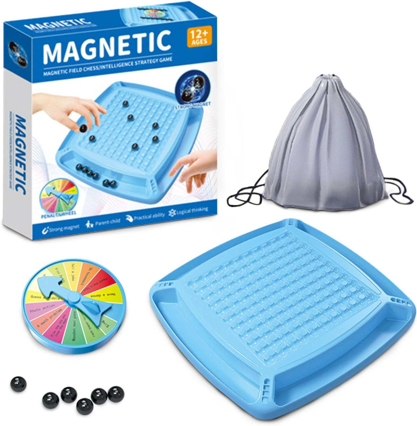 Strategic Magnetic Tile Game for Kids & Adults – Brain Training Board Game for Family Fun, Focus Building Activity | Thomler