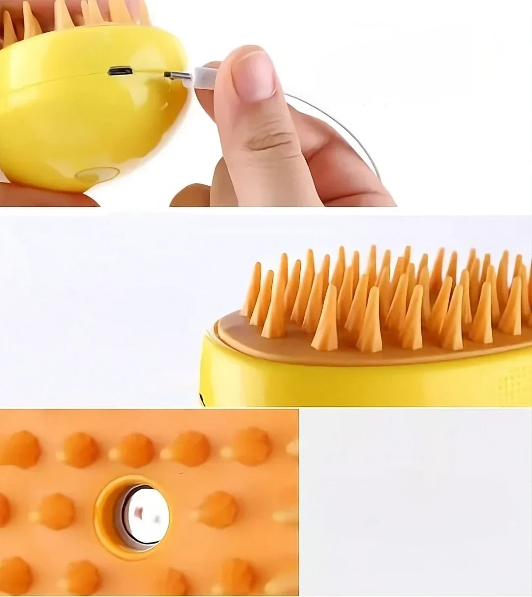 USB Rechargeable Cat & Dog Grooming Comb with Gentle Vapor Technology for Shedding & Detangling | Pet Brush for Cats Dogs Small Animals | An | Thomler