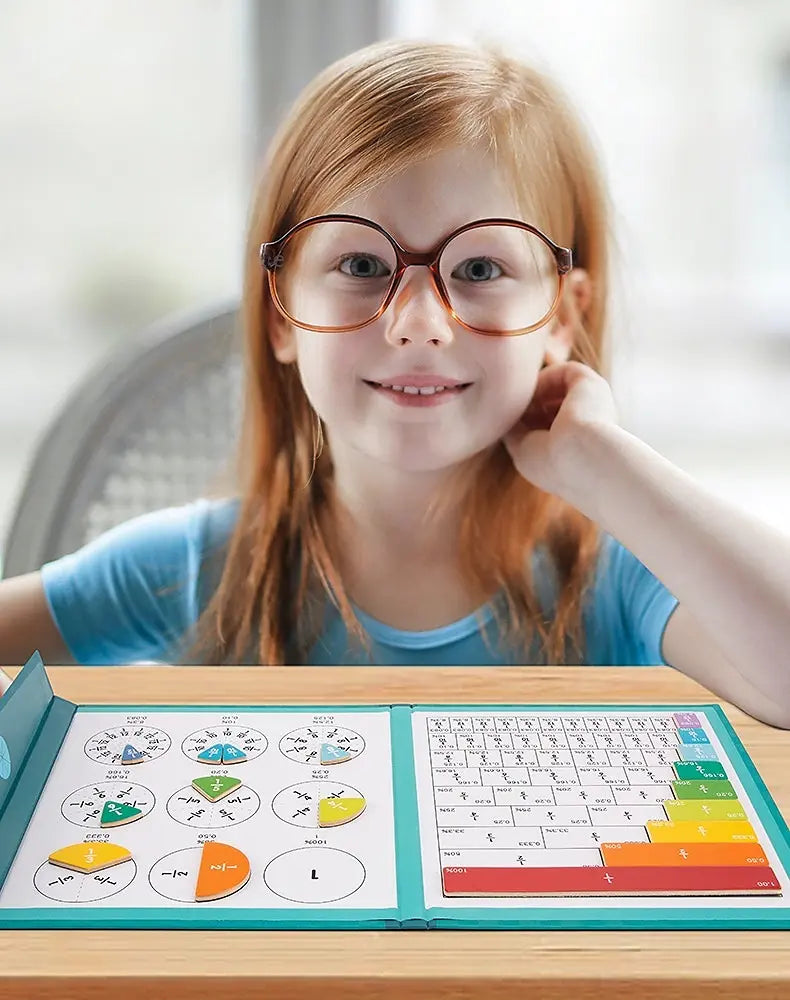 Interactive Fraction Learning Board with Magnetic Pieces for Kids Math Practice Home School Classroom Teaching Aid | Thomler